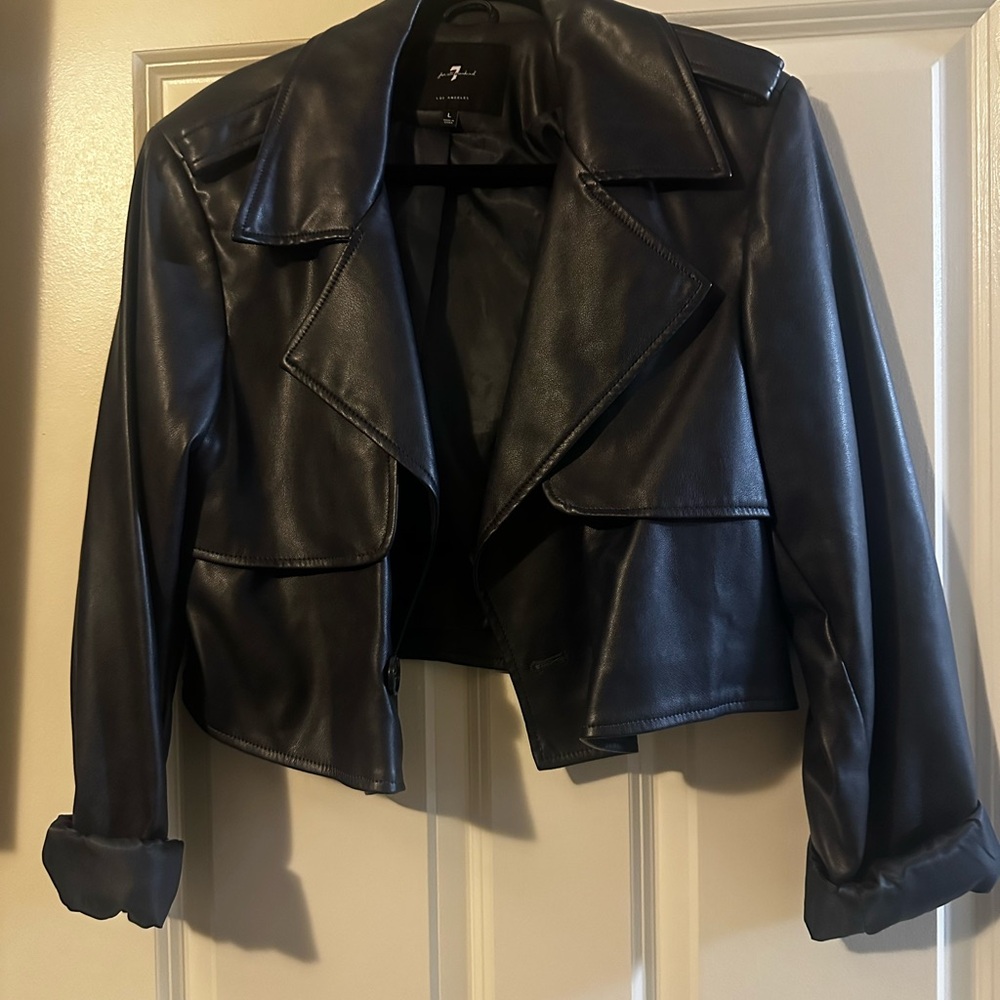 Blue Leather Women's Jacket